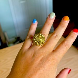 Gold Spike Ring with Adjustable Band